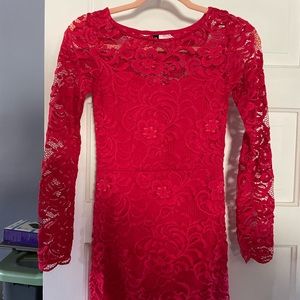 H&M Red Lace body con dress!